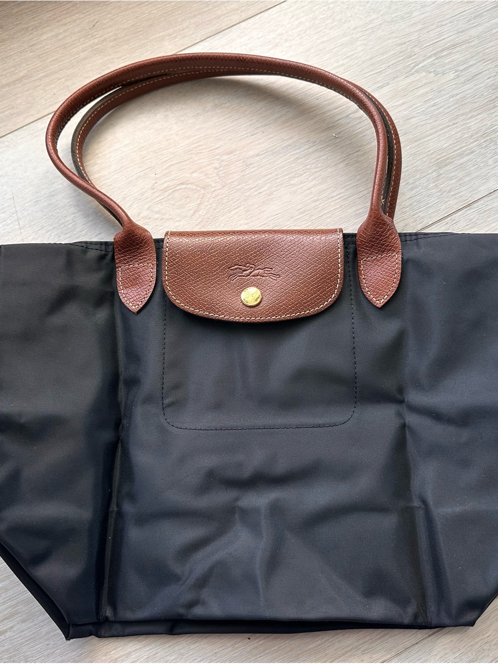 ✨NEW✨ Longchamp Le Pliage Small Black Nylon Handbag With Short Handles